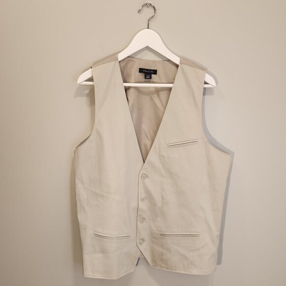 Structure Mens Vest Tan Business Casual Neutral Retro Suit Layer - Size XL - Picture 1 of 8
